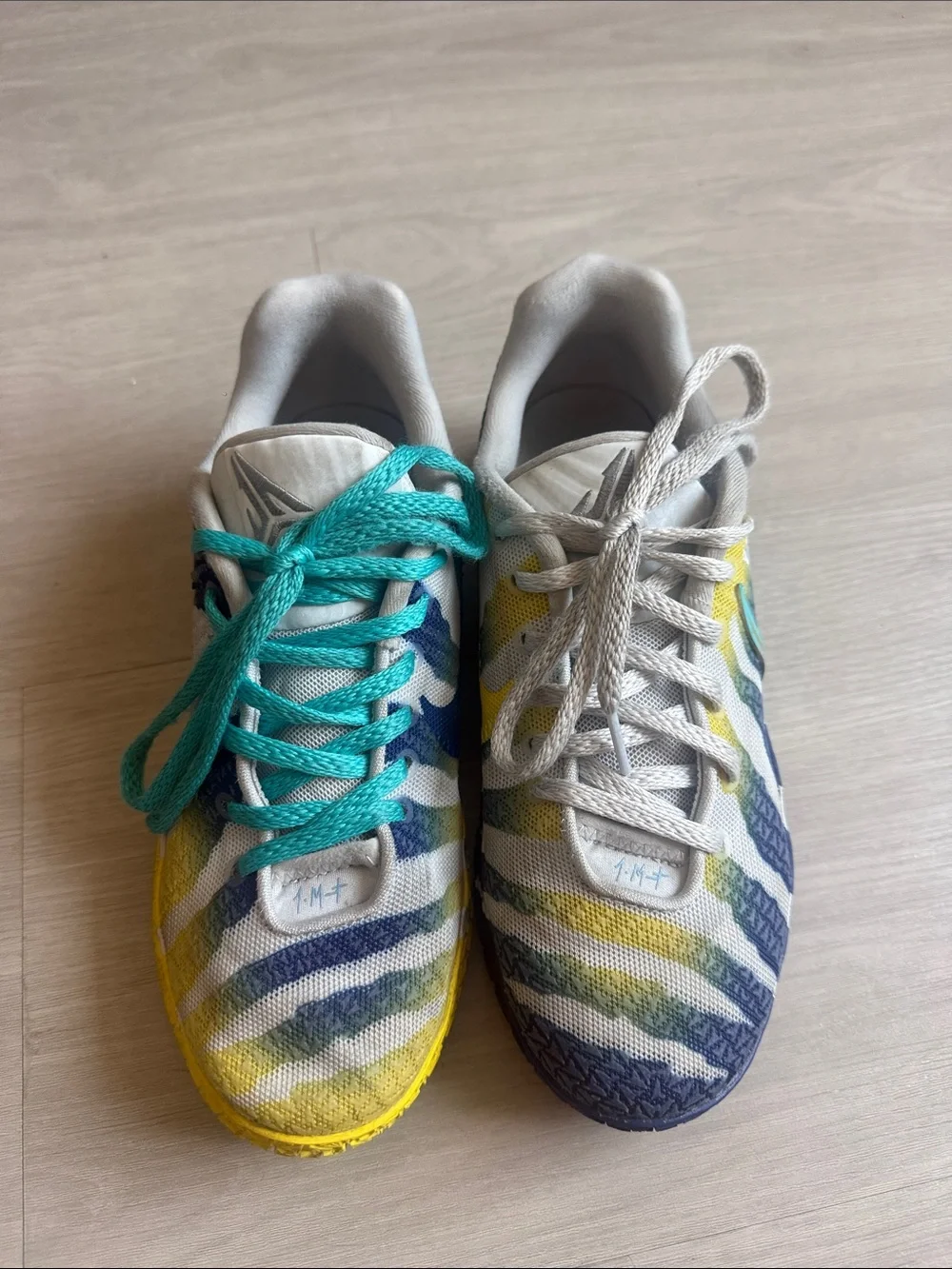 Nike Ja 3 Youth GS Murray State Basketball Sneakers - Teal, Yellow, Blue, White